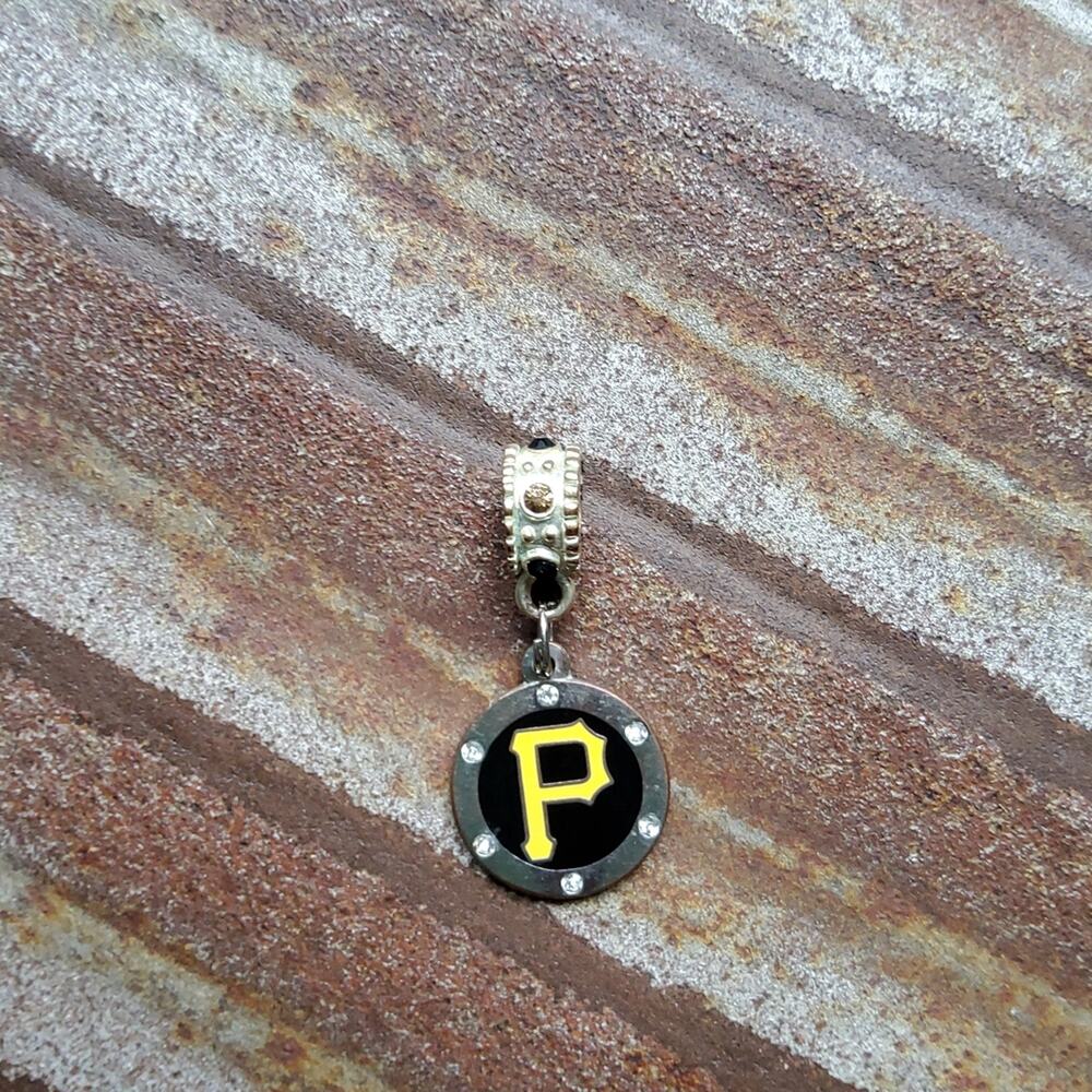 MLB Jewelry Pittsburgh Pirates Dangle Round Charm Black & Gold